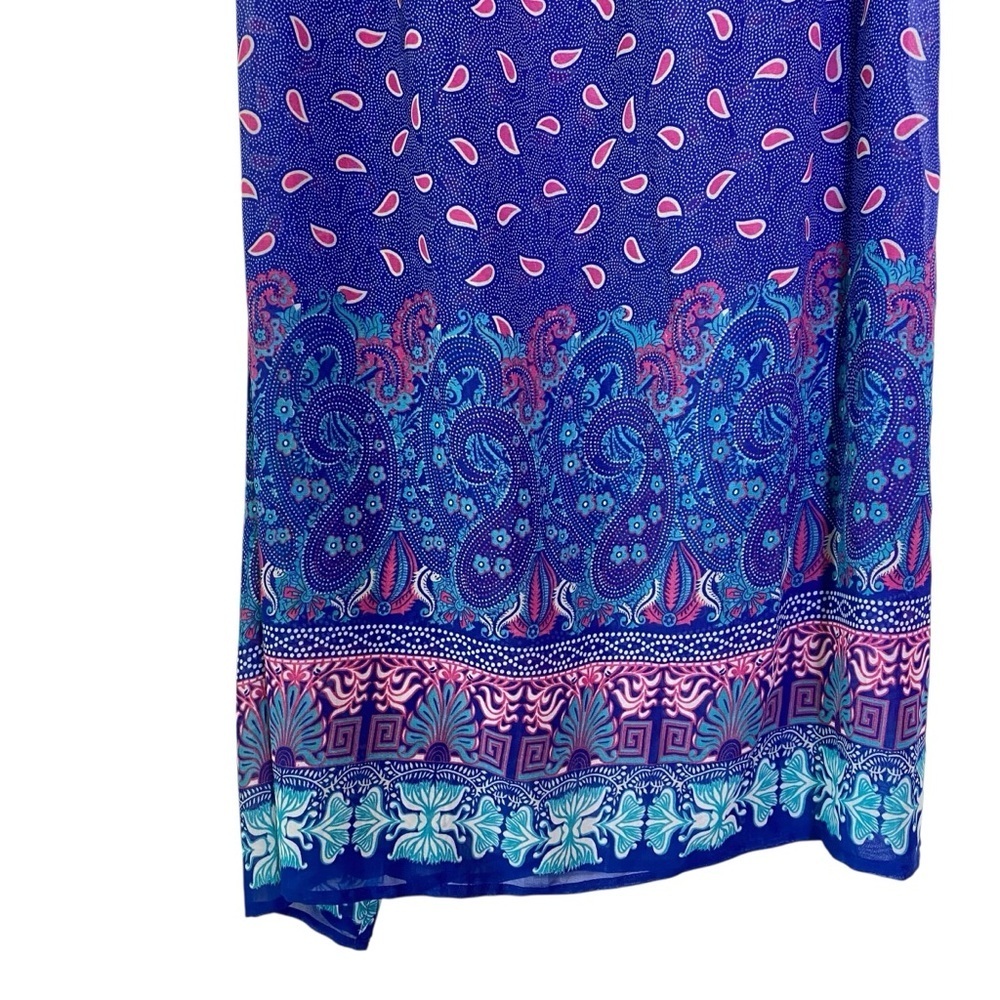 Truth Women's size M Blue Pink Paisley Floral pattern Maxi Skirt lightweight - Picture 4 of 8